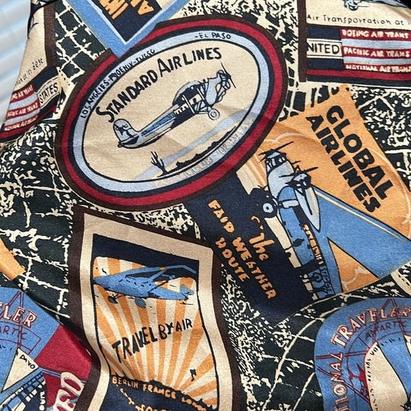 EVC Lavon Vintage Silk Women’s Travel Aviation theme Jacket SP - Picture 5 of 7